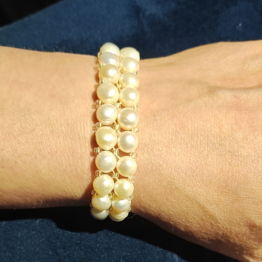 Coin Pearl Fitted Bracelet